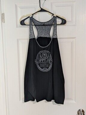 Sloppy Joe's Key West Black Tank Top with Gray Racerback and Logo